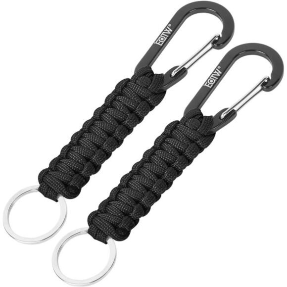 2 Carabiner Keychain,Small Carabiner Clip with Paracord Keychain - Picture 1 of 7